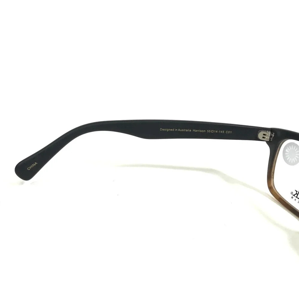 Iconik Eyeglasses Frames Harrison C01 Black Brown Rectangular Full Rim 55-14-145